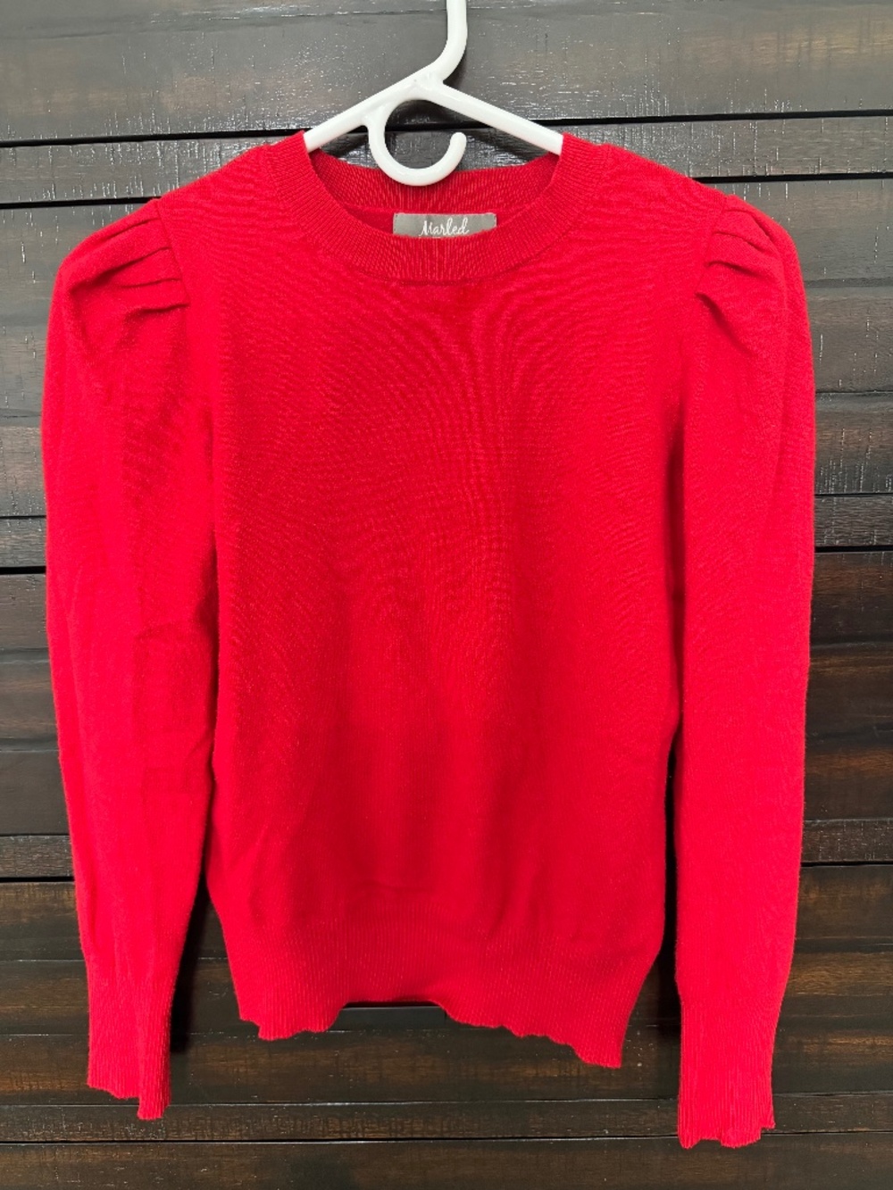 Women’s fitted cherry red sweater. Super soft!